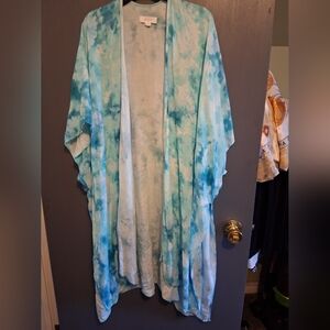 AQUA Tie-Dye Open Front Kimono